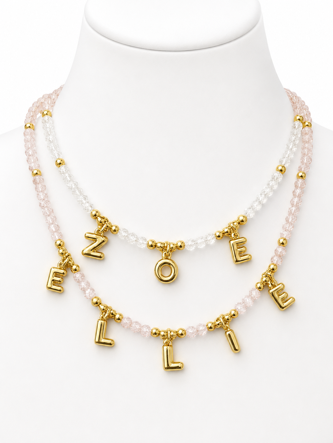 custom bubble letter beaded necklace
