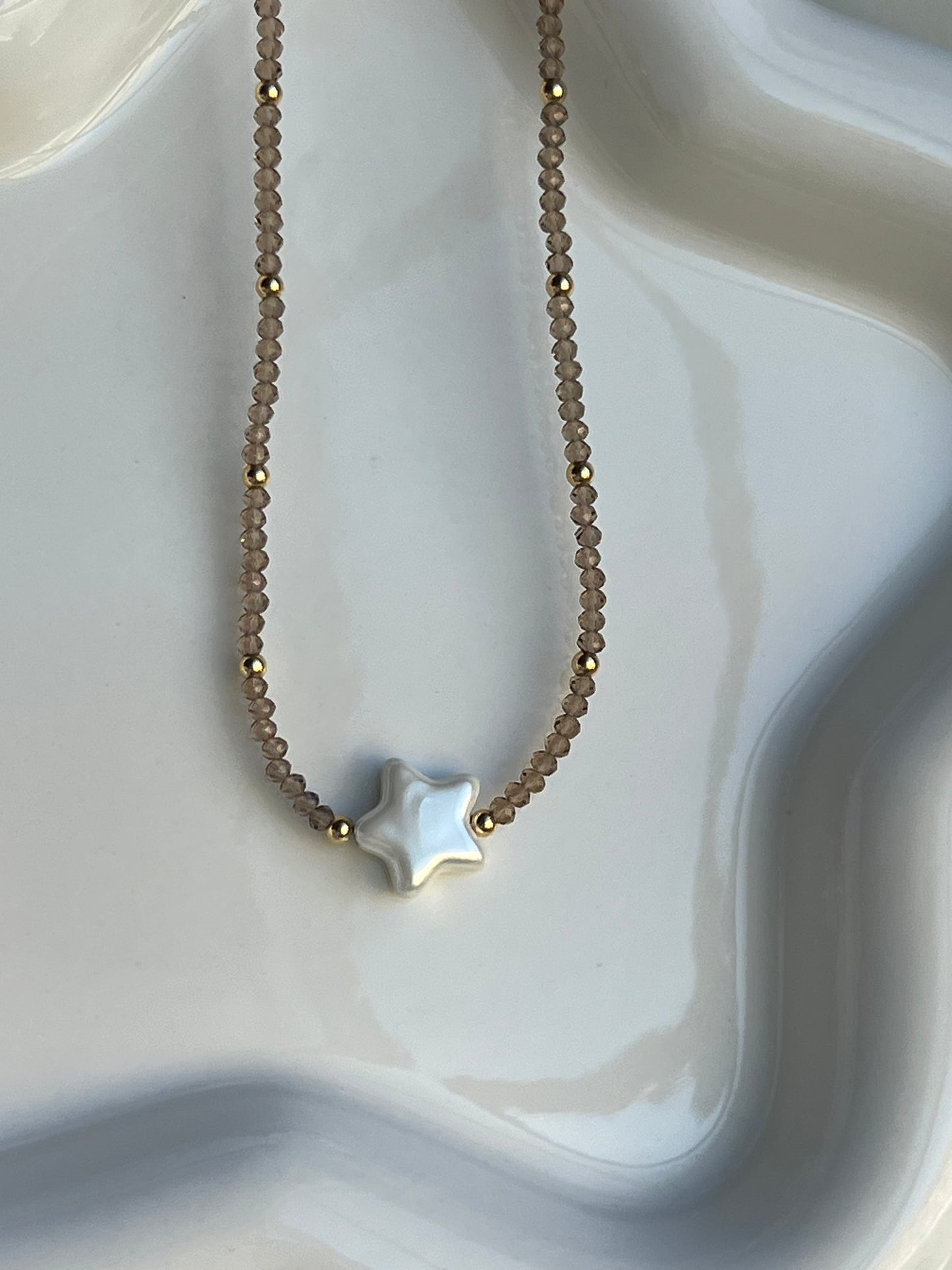 bubble star beaded necklace