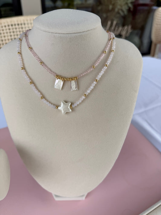 bubble star beaded necklace