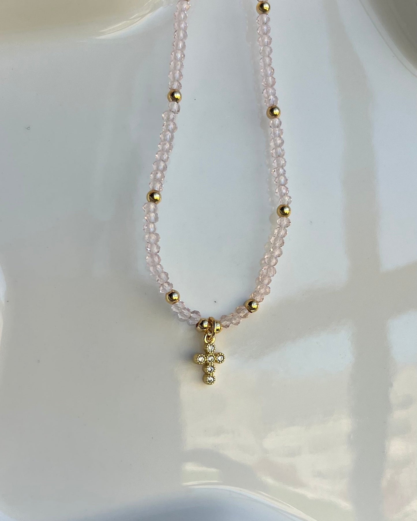 mini cross on dainty chain