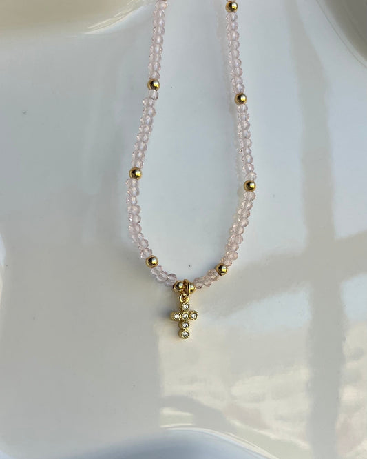 mini cross on dainty chain