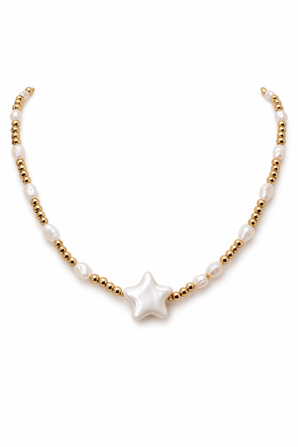 bubble star beaded necklace
