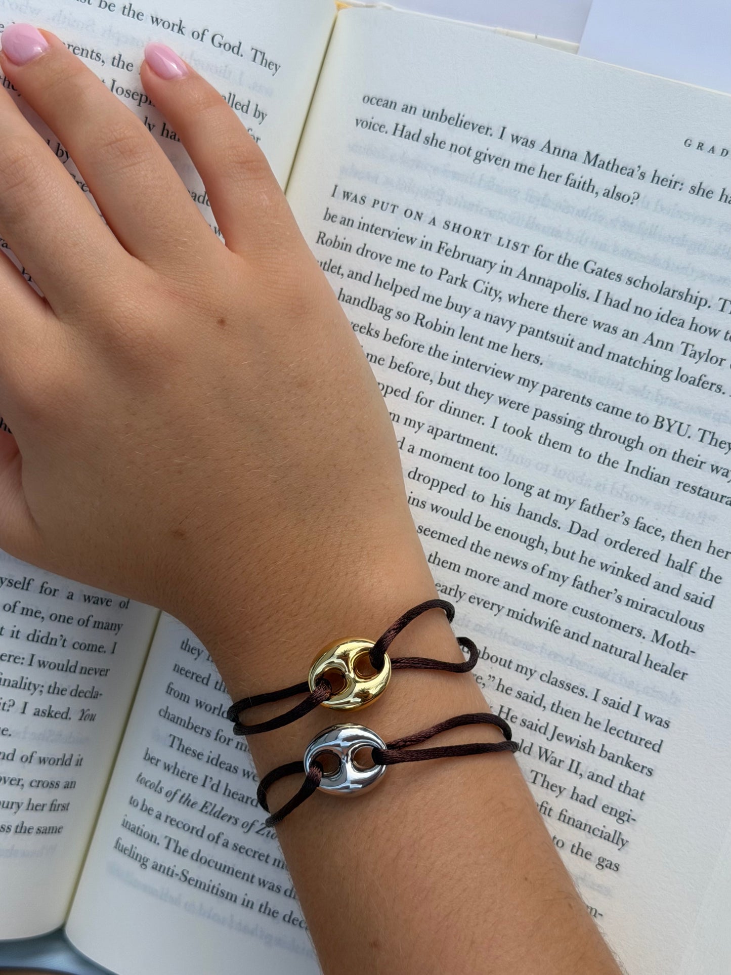 button silky cord bracelet