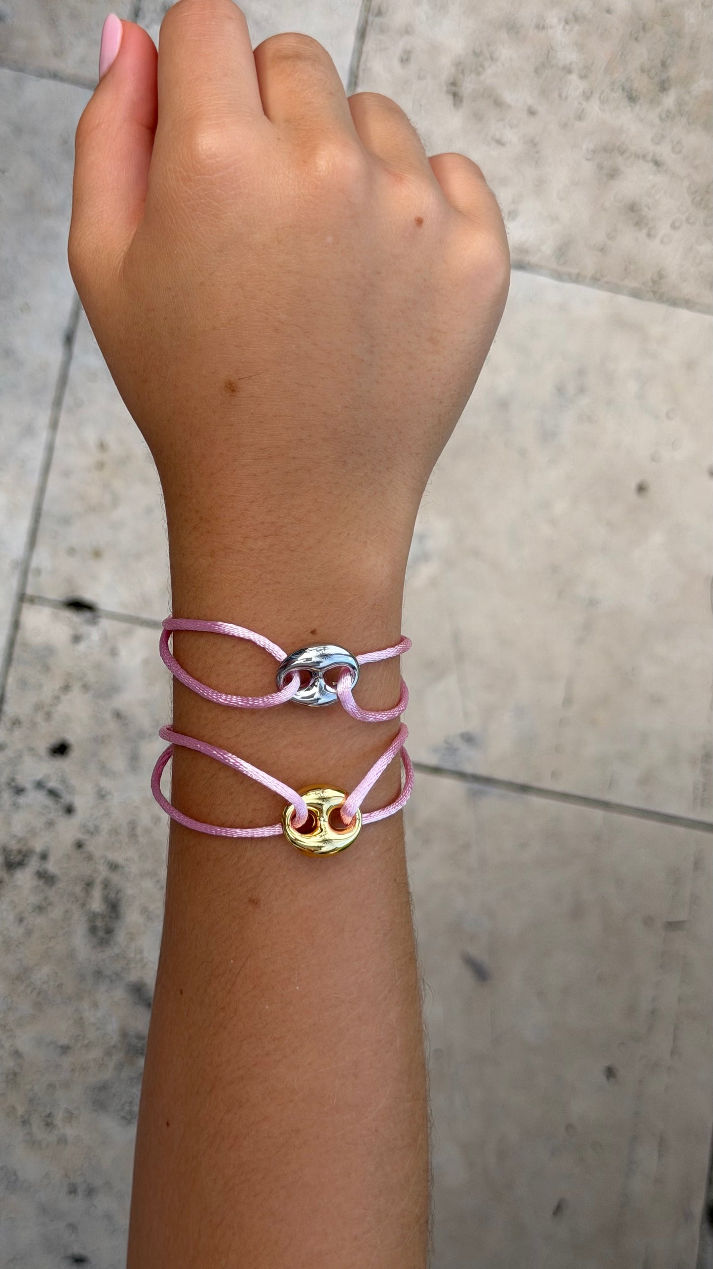 button silky cord bracelet