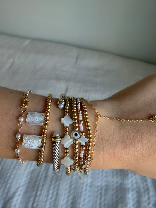 triple clover gold-filled bracelet