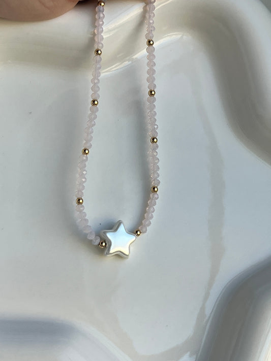 bubble star beaded necklace
