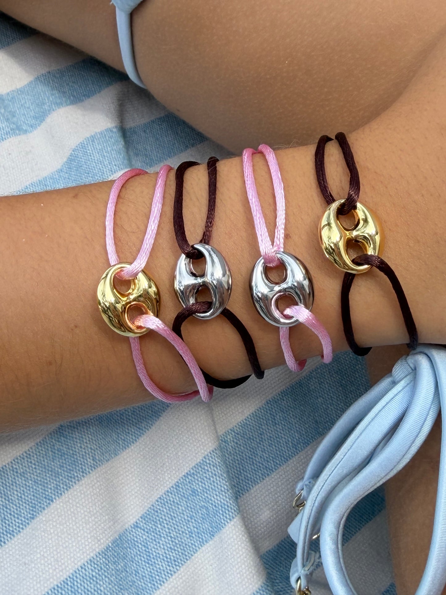button silky cord bracelet