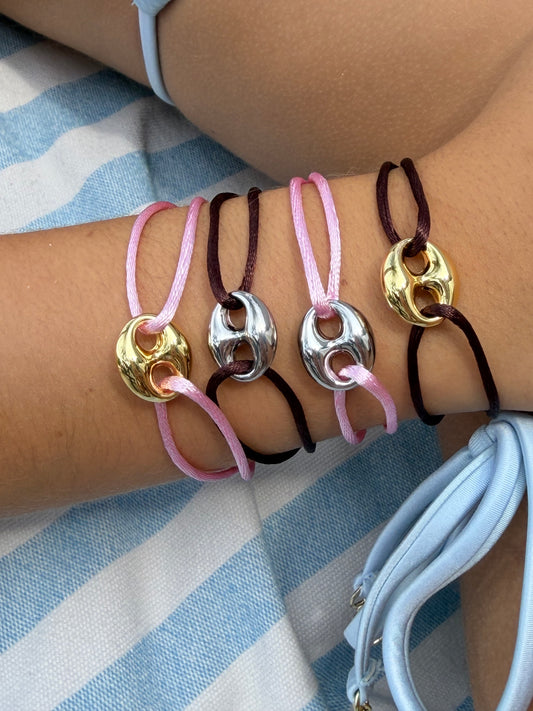 button silky cord bracelet