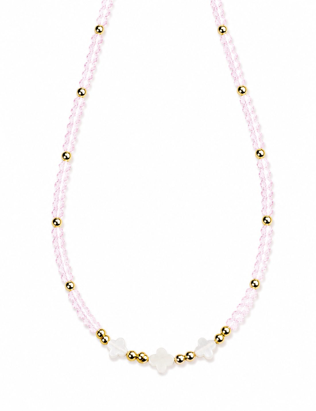 triple clover crystal beaded choker