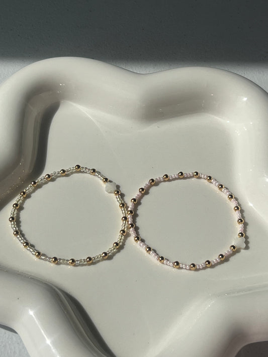 seed bead mini clover bracelet