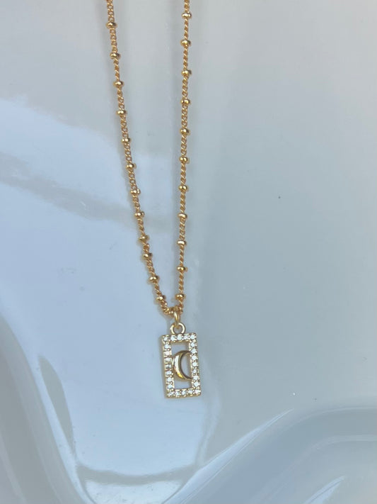 Moon Pave Necklace