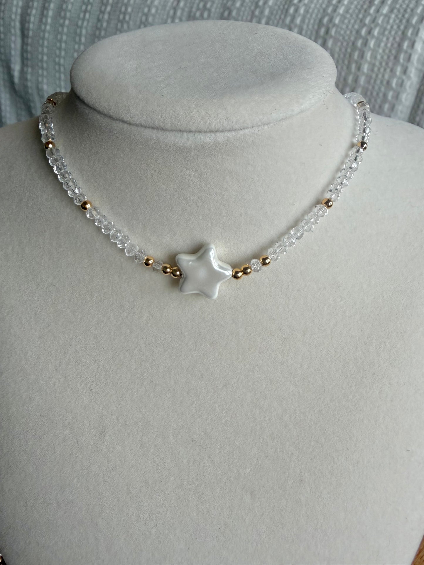 bubble star beaded necklace