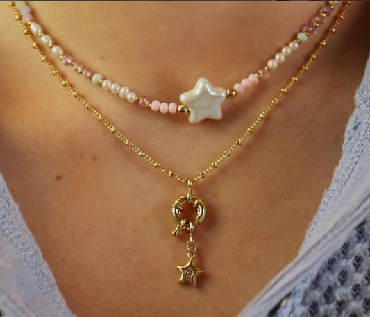 bubble star beaded necklace